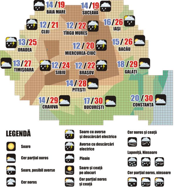 Prognoza meteo (18.07. - 19.07.2025)